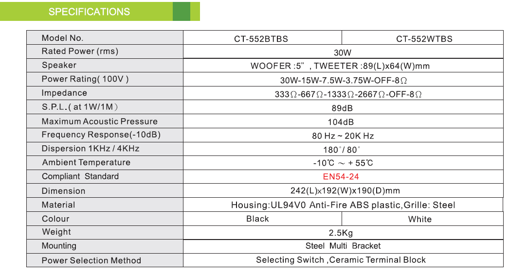 CT-552WTBS CT-552BTBS